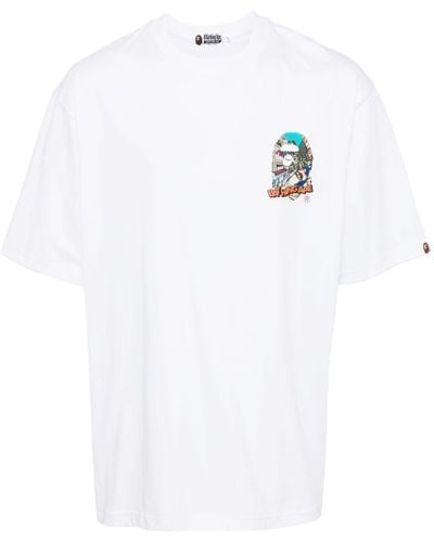 A Bathing Ape Graphic-print Cotton T-shirt - White