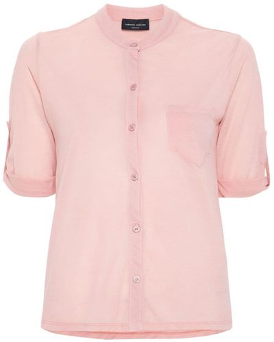Roberto Collina Semi-sheer Crepe Shirt - Pink