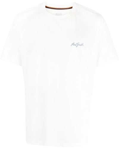 Paul Smith Camiseta con logo bordado - Blanco