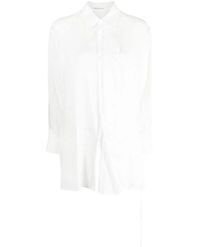 Yohji Yamamoto Long-sleeve Flared Shirt - White