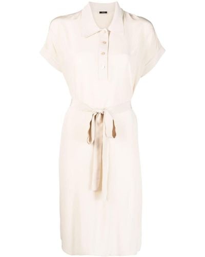 JOSEPH Rosemoore Silk Shirt Dress - Natural