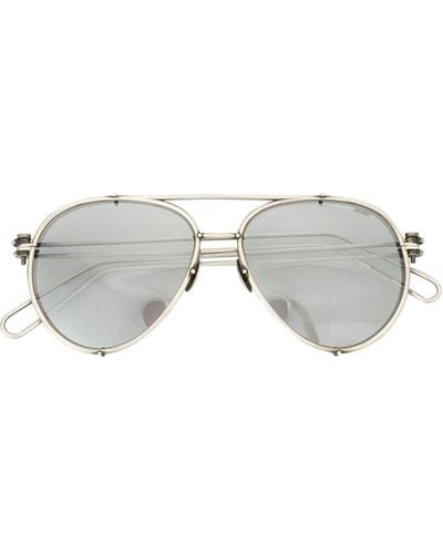 Werkstatt:münchen - Aviator Sunglasses - Men - Sterling Silver/glass - One Size - Grey