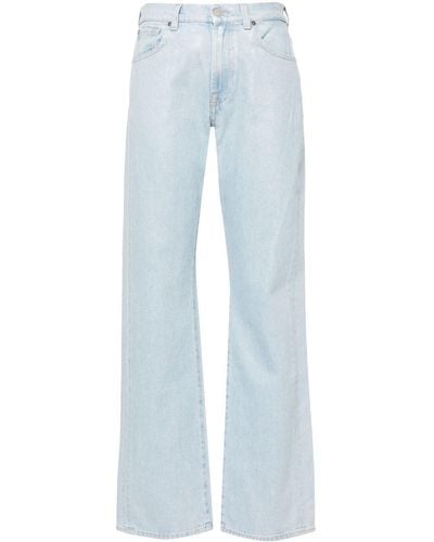 7 For All Mankind Tess High-rise Straight-leg Jeans - Blue