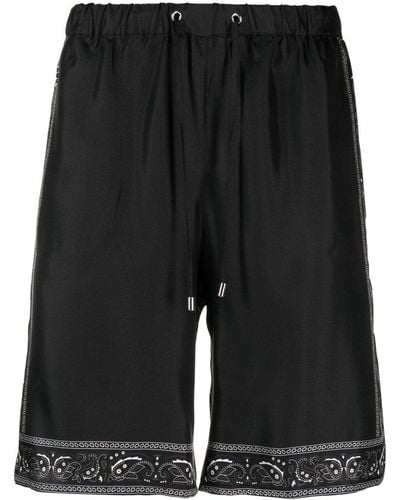 Philipp Plein Skull-print Silk Shorts - Black