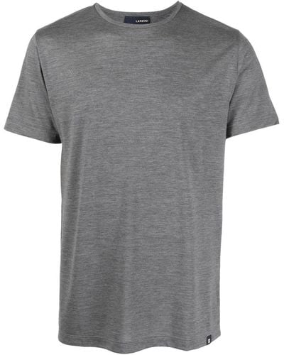 Lardini Round-neck Wool-blend T-shirt - Grey