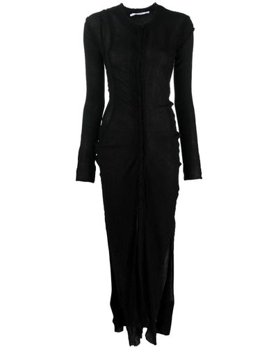 TALIA BYRE Draped Long-sleeved Dress - Black