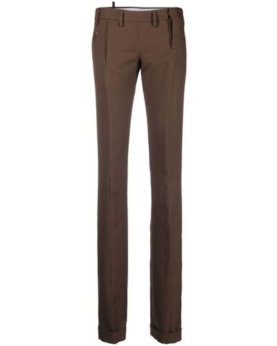 DSquared² High-waisted Slim-cut Trousers - Brown