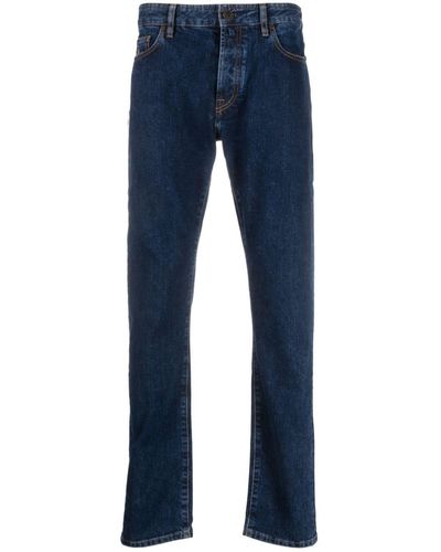 Moorer Jeans dritti con lavaggio scuro - Blu