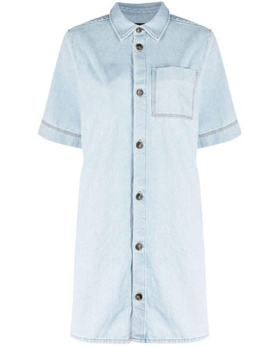 A.P.C. Short-sleeve Denim Minidress - Blue