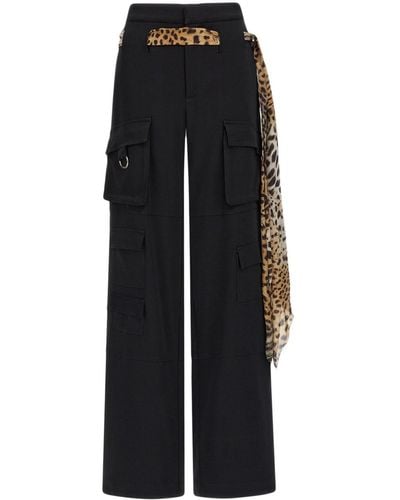 Roberto Cavalli Belted Cargo Trousers - Black