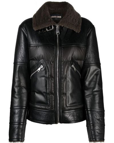 Roberto Cavalli Zip-fastening Leather Jacket - Black
