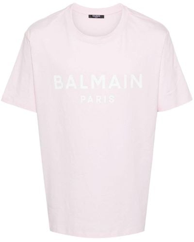 Balmain Logo-print cotton T-shirt - Pink