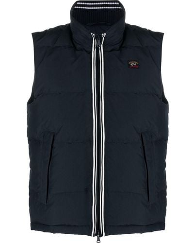 Paul & Shark Logo-patch Padded Waistcoat - Blue