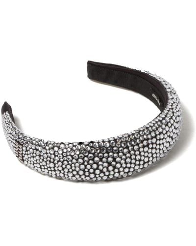 Miu Miu Duchess Haarband Verfraaid Met Kristallen - Metallic