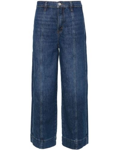 FRAME Seamed high-rise wide-leg jeans - Blau