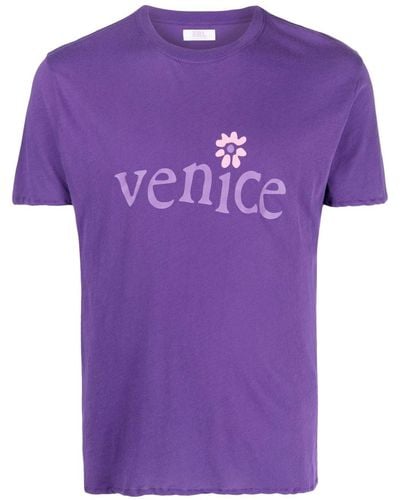ERL Slogan-print Short-sleeve T-shirt - Purple