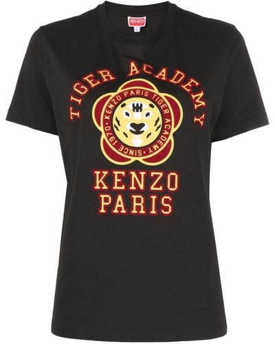 KENZO T-shirt en coton à imprimé graphique - Noir