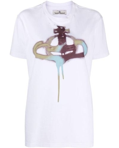Vivienne Westwood T-Shirt mit Spray-Print - Weiß