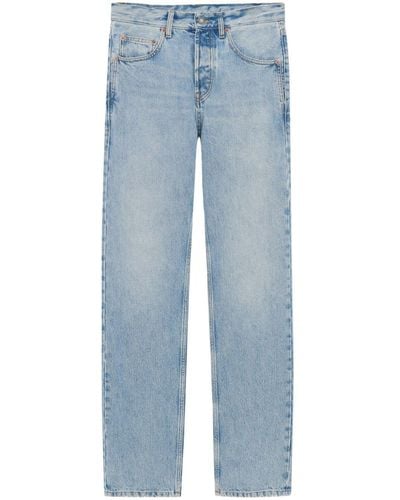 Saint Laurent Ausgeblichene Straight-Leg-Jeans - Blau
