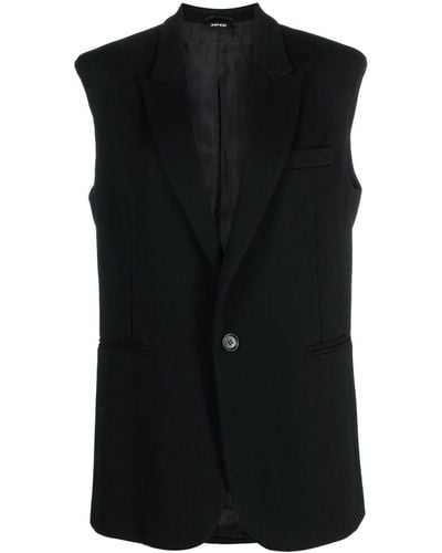 Aspesi Single-breasted Sleeveless Suit Jacket - Black