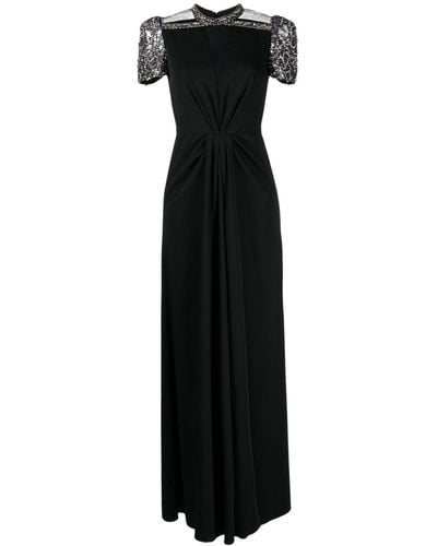 Jenny Packham Daphne Crystal-embellished A-line Dress - Black