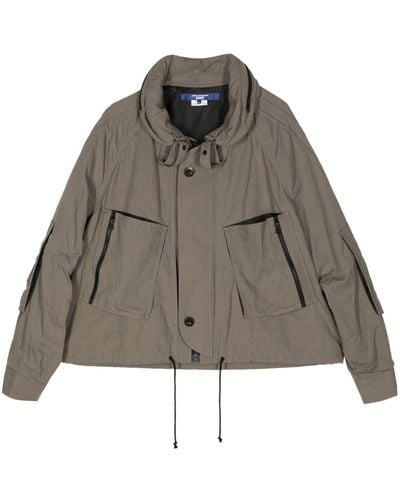 Junya Watanabe Concealed-hood windbreaker jacket - Braun
