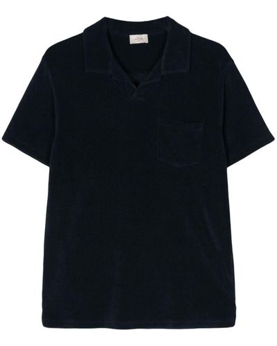 Altea Towelling-finish Polo Shirt - Black