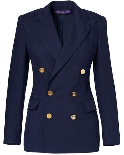 Ralph Lauren Collection Double-breasted Fitted Blazer - Blue