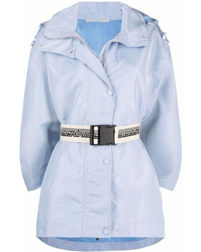 Stella McCartney Chaqueta con cinturón y capucha - Azul