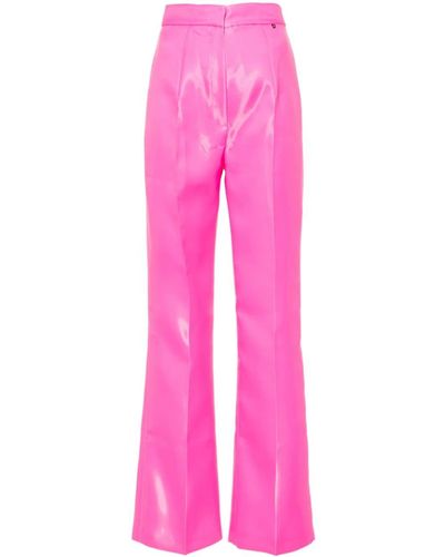 Nissa Straight-leg Taffeta Pants - Pink