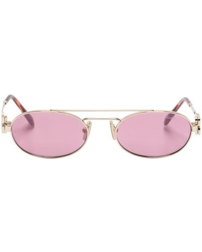 Miu Miu Sonnenbrille mit Logo - Pink
