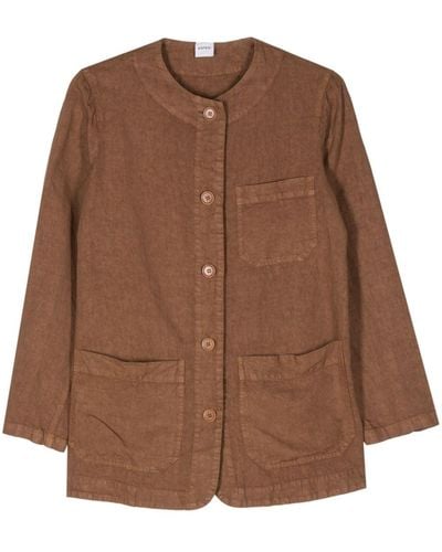 Aspesi Linen Buttoned Jacket - Brown