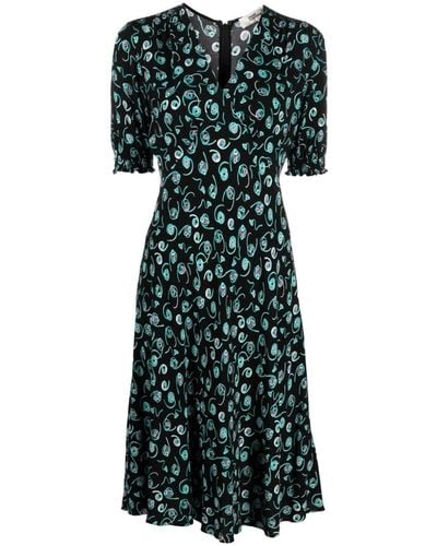 Diane von Furstenberg Midi-jurk Met Bloemenprint - Groen