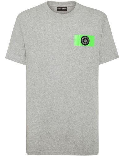 Philipp Plein Logo-patch cotton T-shirt - Gris
