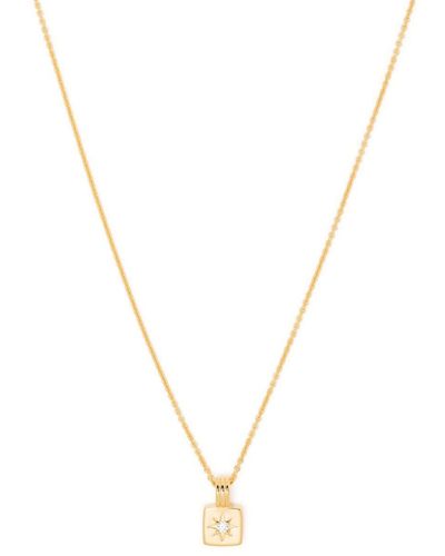 Missoma Mini Square Pendant Necklace - Metallic