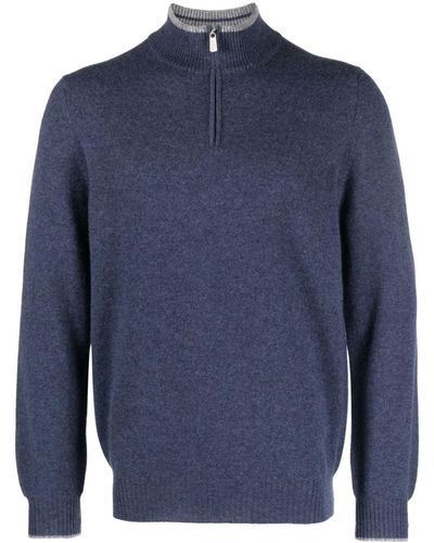 Fedeli Long-sleeve Cashmere Sweater - Blue