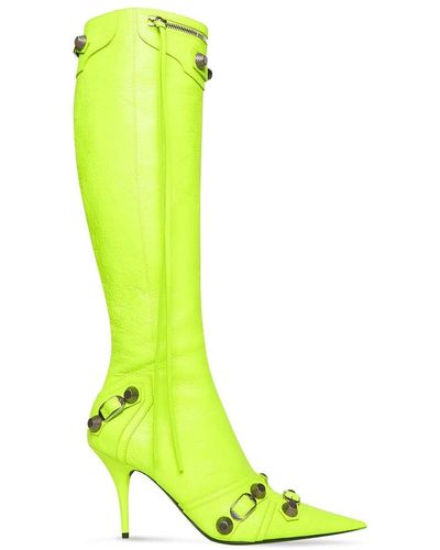 Balenciaga Cagole 90mm Pointed-toe Boots - Green