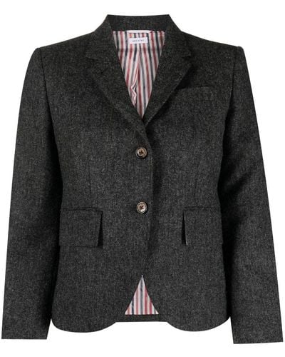 Thom Browne Lighthouse-embroidered Single-breasted Blazer - Black