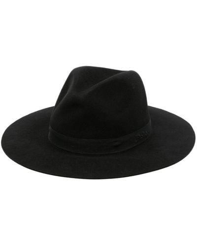 Polo Ralph Lauren Fedora Hoed Met Geborduurd Logo - Zwart