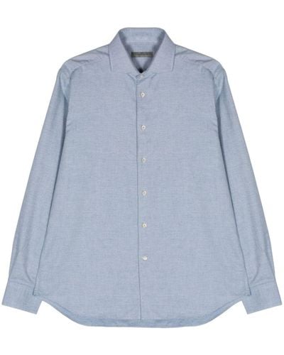 Corneliani Cutaway-collar Button-up Shirt - Blue