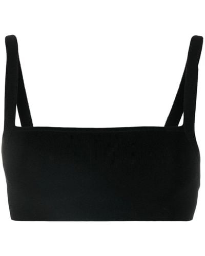 Matteau Cropped Knit Vest Top - Black