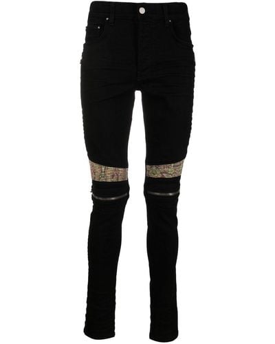 Amiri Paisley-print Straight-fit Jeans - Black
