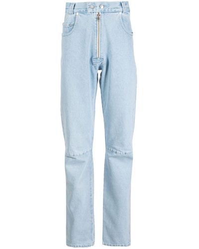 GmbH Ausgeblichene Straight-Leg-Jeans - Blau