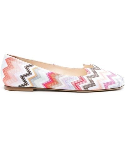 Missoni Zigzag-woven Ballerina Shoes - Pink