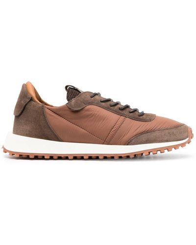 Buttero Panelled Low-top Trainers - Brown