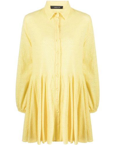 FEDERICA TOSI Pointelle-knit Cotton Shirtdress - Yellow