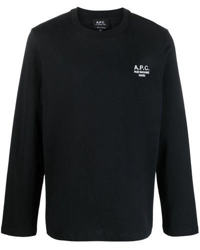 A.P.C. Camiseta Oliver de manga larga - Negro