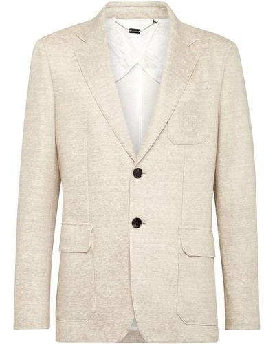 Billionaire Notched-lapels Single-breasted Blazer - Natural