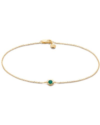 Monica Vinader 14kt Yellow Gold Siren Emerald Chain Bracelet - White