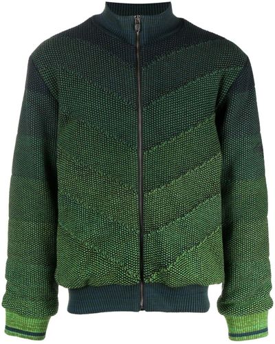 Missoni Gradient-effect Knitted Bomber Jacket - Green